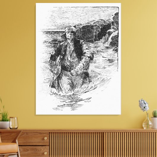  Piraten, Sir Henry Morgan in de Oceaan Canvas Afdruk (Insitu (Woonkamer))