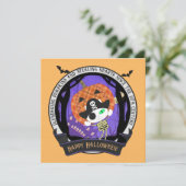 Piraten skelet kat kaart (Staand voorkant)