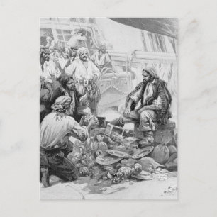  piraten tellen hun schatten en loot briefkaart