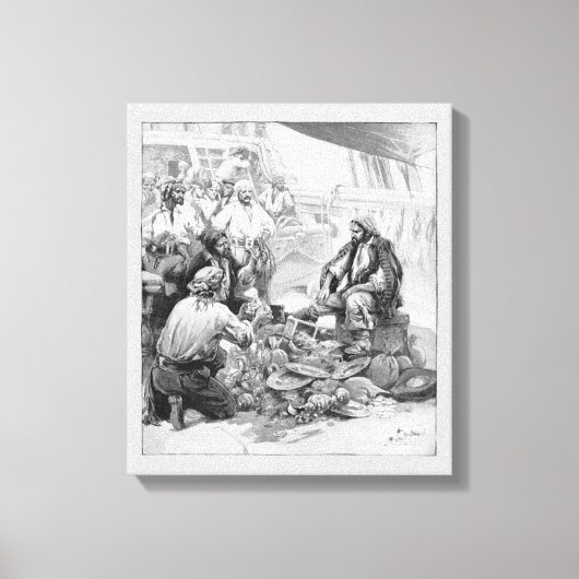  piraten tellen hun schatten en loot canvas afdruk (Voorkant)