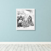  piraten tellen hun schatten en loot canvas afdruk (Insitu (Houten vloer))