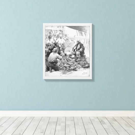 piraten tellen hun schatten en loot canvas afdruk (Insitu (Houten vloer))