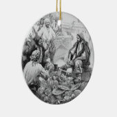  piraten tellen hun schatten en loot keramisch ornament (Rechts)