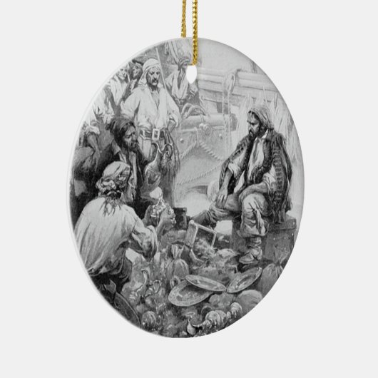  piraten tellen hun schatten en loot keramisch ornament (Rechts)