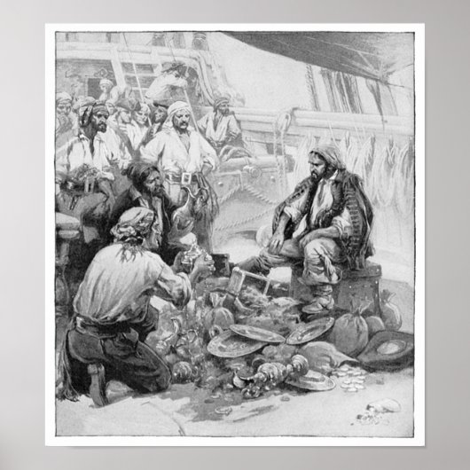  piraten tellen hun schatten en loot poster (Voorkant)