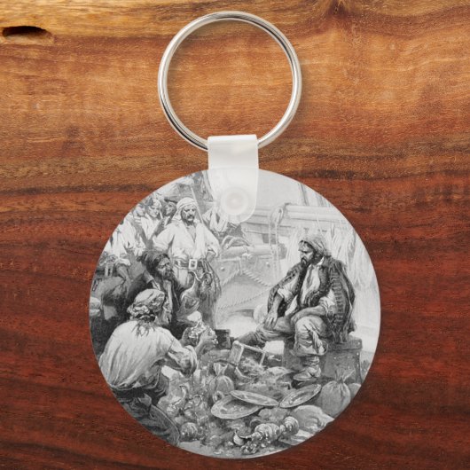  piraten tellen hun schatten en loot sleutelhanger (Achterkant)