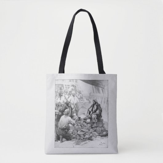  piraten tellen hun schatten en loot tote bag (Voorkant)