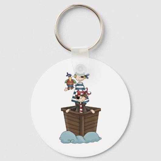 Piraten: Twee piraten in een boot Sleutelhanger (Voorkant)