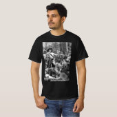 Piraten uit het verleden die vechten en drinken op t-shirt (Voorkant volledig)