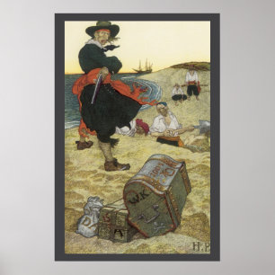 Piraten uit vroeger tijden, William Kidd die schat Poster