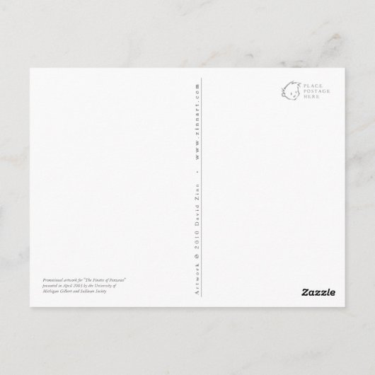 Piraten van briefkaart Penzance (Achterkant)