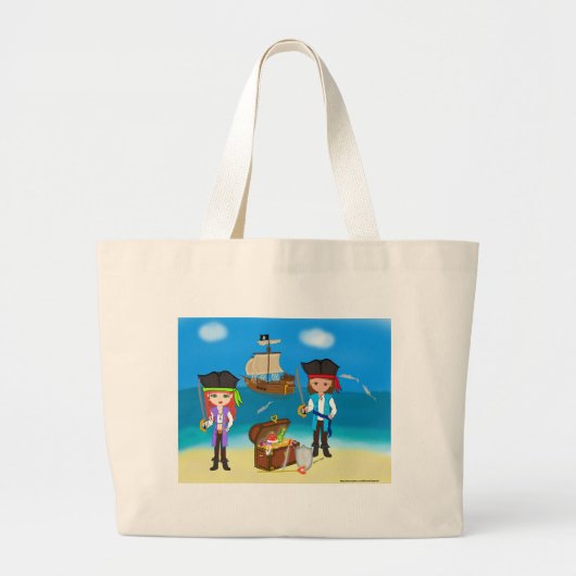 Piraten van de Hinterland Booty Bag Grote Tote Bag (Voorkant)