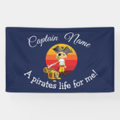 Piraten van Sunset Nautical Blue Boy Party Spandoek (Horizontaal)