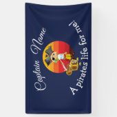 Piraten van Sunset Nautical Blue Boy Party Spandoek (Verticaal)