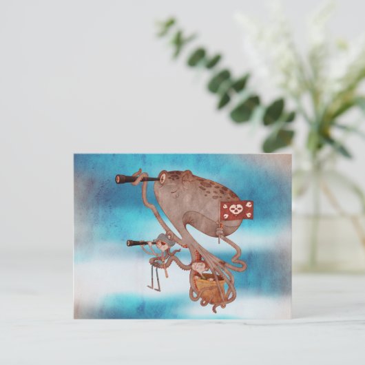 Piraten. Verbeelding en fantasie, schattig en mooi Briefkaart (Staand voorkant)