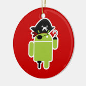 Piraten versus Ninjas Keramisch Ornament (Links)
