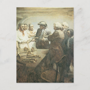 Piraten, voorbereid op Mutiny door NC Wyeth Briefkaart