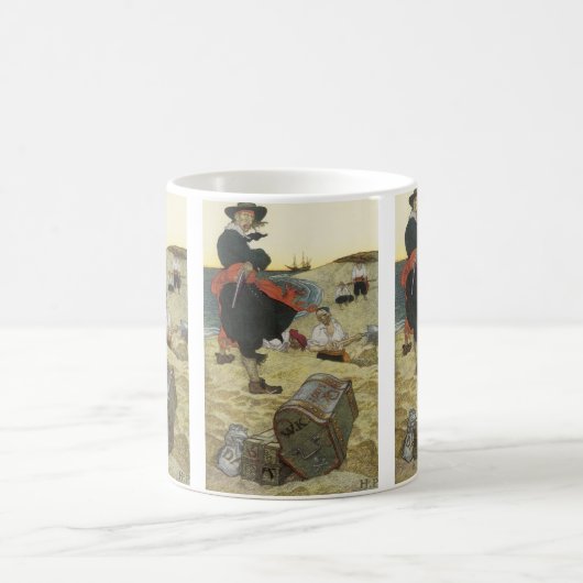  piraten, William Kidd Burying Treasure Koffiemok (Center)