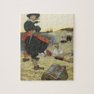 piraten, William Kidd Burying Treasure Legpuzzel