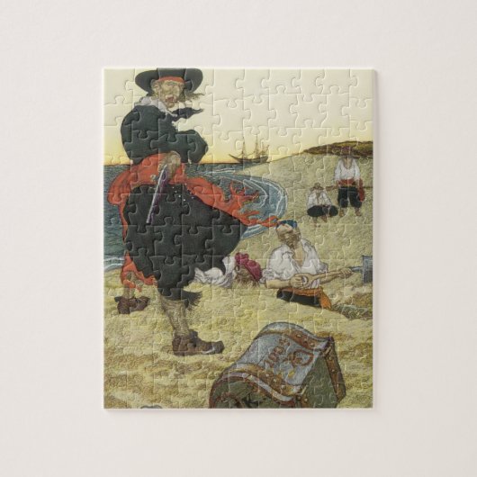  piraten, William Kidd Burying Treasure Legpuzzel (Verticaal)