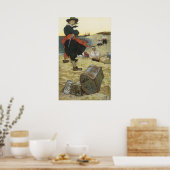  piraten, William Kidd Burying Treasure Poster (Keuken)