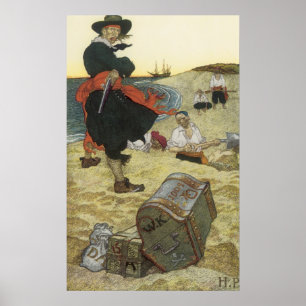 piraten, William Kidd Burying Treasure Poster