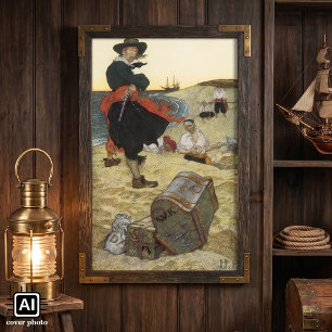piraten, William Kidd Burying Treasure Poster