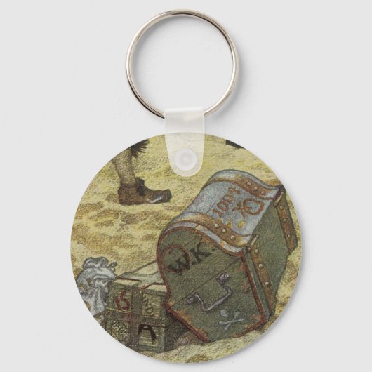  piraten, William Kidd Burying Treasure Sleutelhanger (Voorkant)