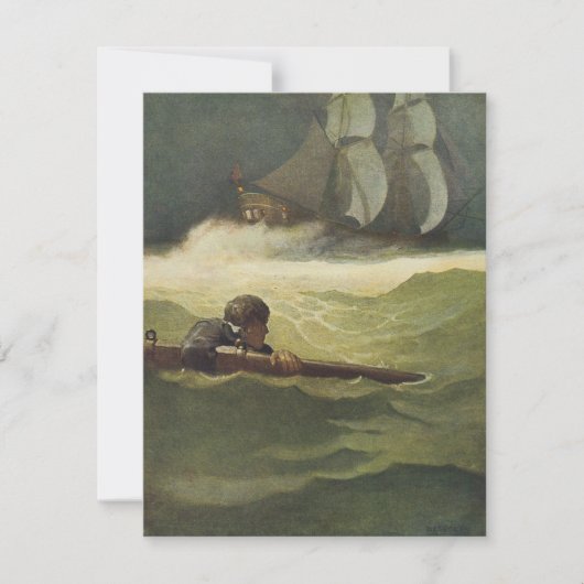  Piraten, wrak van het convenant door NC Wyeth (Voorkant)