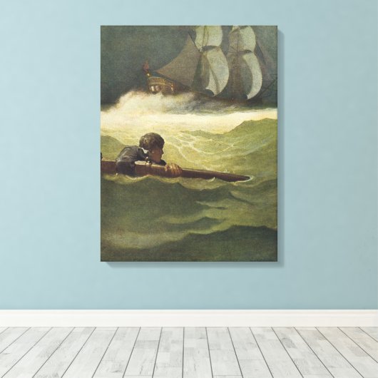  Piraten, wrak van het convenant door NC Wyeth Canvas Afdruk (Insitu (Houten vloer))