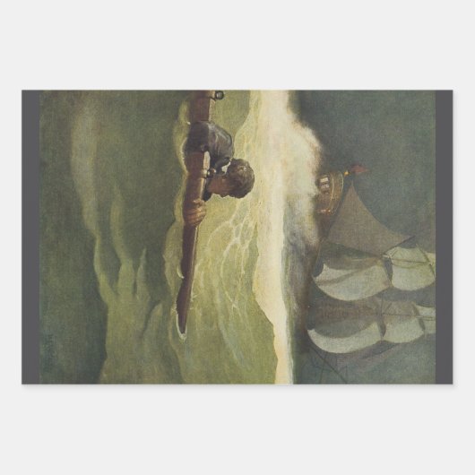  Piraten, wrak van het convenant door NC Wyeth Inpakpapier Vel (Voorkant)