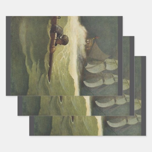 Piraten, wrak van het convenant door NC Wyeth Inpakpapier Vel (Set)