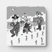 Piraten zijn tuinend met een Wooden been. Grappig Fotoplaat (Voorkant)