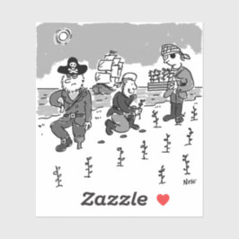 Piraten zijn tuinend met een Wooden been. Grappig Sticker