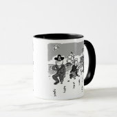 Piraten zijn tuinieren met behulp van een houten b mok (Voorkant rechts)