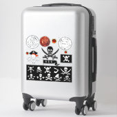 PIRATENBANNERS EN ANTIEK PIRATEN SCHATKAARTEN STICKER (Koffer)