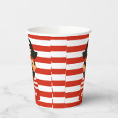 Piratenbeker met naam stripy sailor papieren bekers (Links)