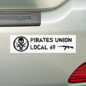 Piratenbond - Lokale afdeling 69 Bumpersticker (Op auto)