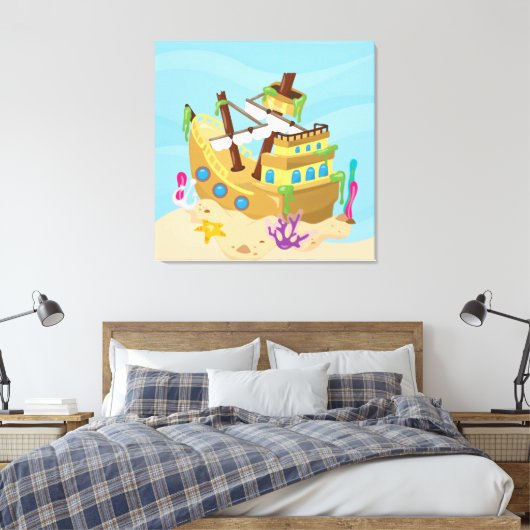 Piratenboot Canvas Afdruk (Insitu (Slaapkamer))