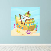 Piratenboot Canvas Afdruk (Insitu (Houten vloer))
