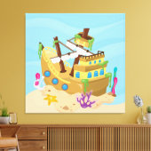 Piratenboot Canvas Afdruk (Insitu (Woonkamer))