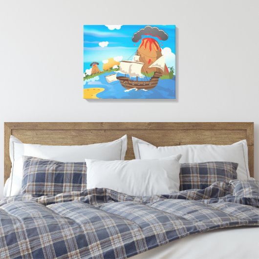 Piratenboot Canvas Afdruk (Insitu (Slaapkamer))