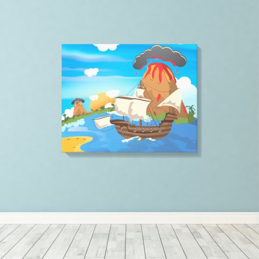 Piratenboot Canvas Afdruk (Insitu (Houten vloer))
