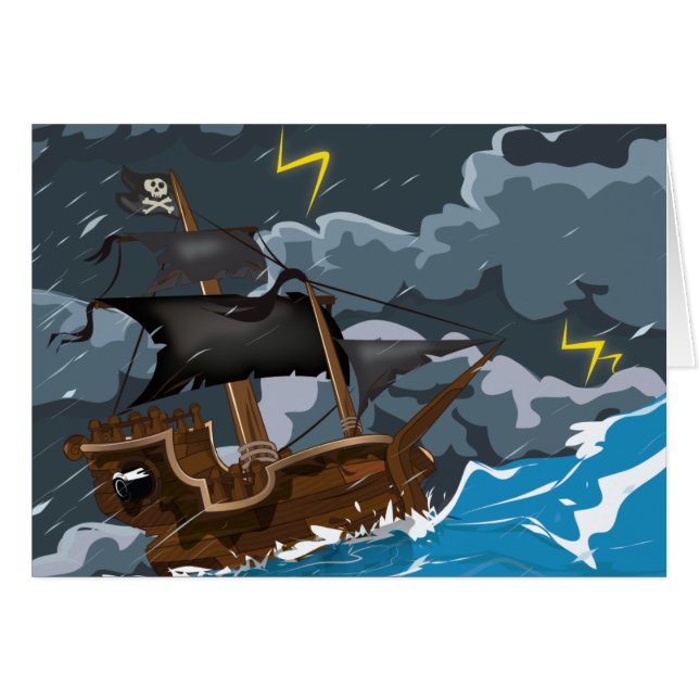 Piratenboot in storm (Voorkant Horizontaal)