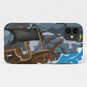 Piratenboot in storm Case-Mate iPhone case (Achterkant (horizontaal))