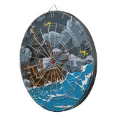 Piratenboot in storm dartbord (Voorkant Rechts)