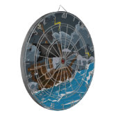 Piratenboot in storm dartbord (Voorkant Links)