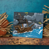 Piratenboot in storm fotoplaat (Zijkant)