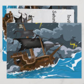 Piratenboot in storm kaart (Voorkant / Achterkant)