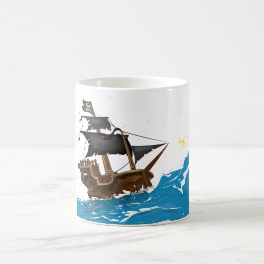 Piratenboot in storm koffiemok (Center)